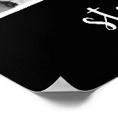 Trendy 4 Foto Collage Script Name White Black Poster (Ecke)