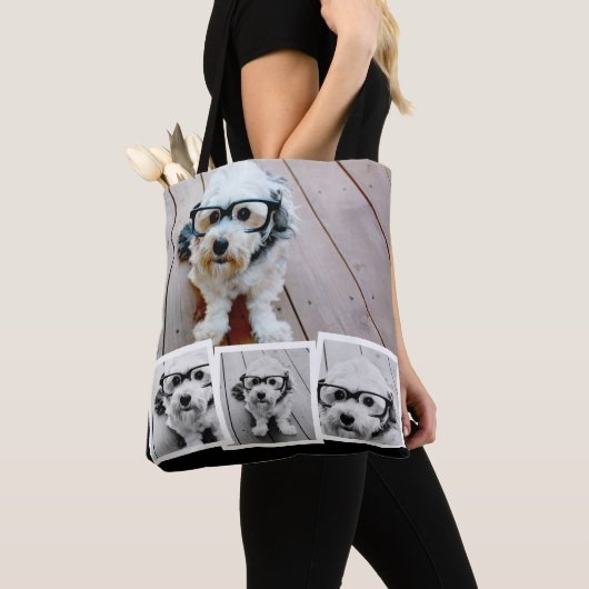 Trendy 4 Foto Collage White Black Tasche (Von Nahem)