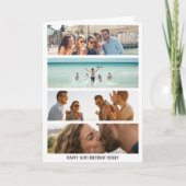 Trendy 4 Foto | Jedes Alter und jeder Name Geburts Karte (Vorderseite)