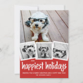 Trendy 4 Foto Weihnachten Der glücklichste Karo (Vorderseite)