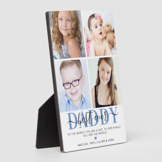 Trendy 4 Insta Foto Collage 'Best Daddy Ever' Fotoplatte (Seite)