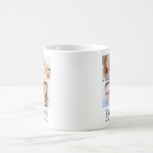 Trendy 4 Insta Foto Collage 'Best Daddy Ever' Kaffeetasse (Mittel)