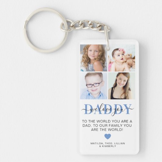Trendy 4 Insta Foto Collage DADDY 'we Liebe you' Schlüsselanhänger (Vorderseite)