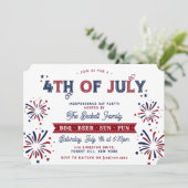 Trendy 4. Juli Unabhängigkeitstag Party Einladung (Stehend Vorderseite)