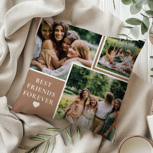 Trendy 4 Photo & Bestie Quote Best Friends Forever Kissen