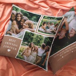 Trendy 4 Photo & Bestie Quote Best Friends Forever Kissen
