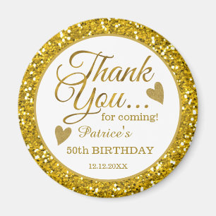 Trendy 50. Geburtstagsparty Gold Glitzer Vielen Da Magnet