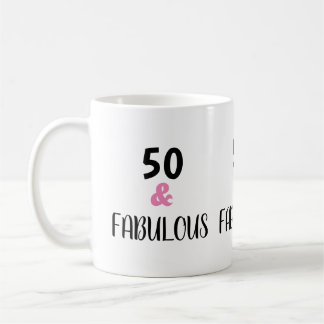 Trendy 50 und fabelhafte Text Geburtstagsparty Kaffeetasse