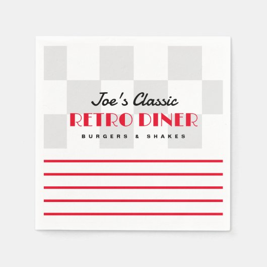 Trendy 50er Jahre Retro-Cocktail-Party-Servietten Serviette (Vorderseite)