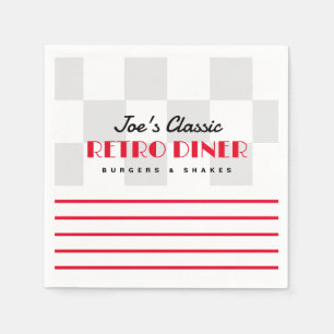 Trendy 50er Retro-Diner-Cocktailparty-Servietten Serviette