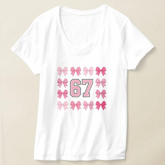 Trendy 67 Pink Bows Varsity Number Tank Top (Ablage )