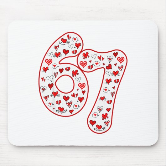 Trendy 6 7 Meme Six Seven Valentines Day 6 7  Mousepad (Vorne)