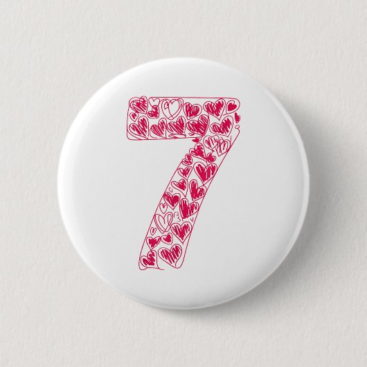 Trendy 6 7 Viral Sketch Heart 67 Cute Valentine Ma Button (Vorderseite)