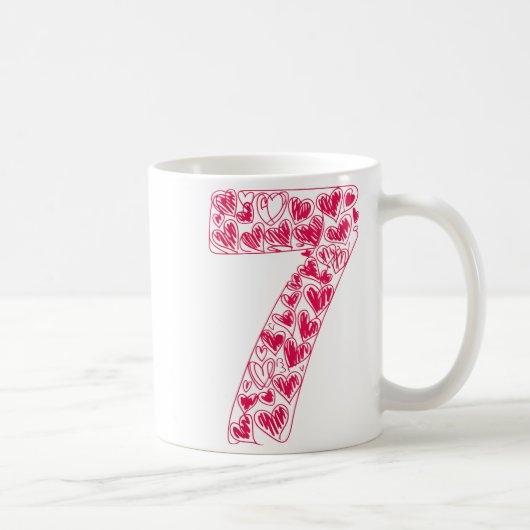 Trendy 6 7 Viral Sketch Heart 67 Cute Valentine Ma Kaffeetasse (Rechts)