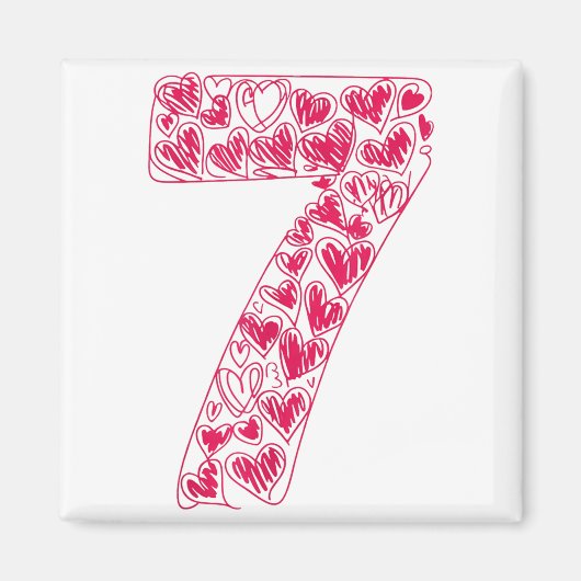 Trendy 6 7 Viral Sketch Heart 67 Cute Valentine Ma Magnet (Vorne)