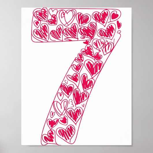 Trendy 6 7 Viral Sketch Heart 67 Cute Valentine Ma Poster (Vorne)