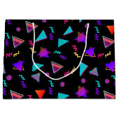 Trendy 80er Black Große Geschenktüte (Vorderseite)