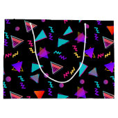 Trendy 80er Black Große Geschenktüte (Rückseite)