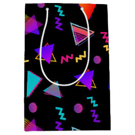 Trendy 80er Black Mittlere Geschenktüte