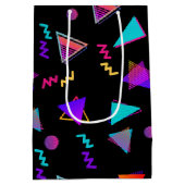 Trendy 80er Black Mittlere Geschenktüte (Rückseite)