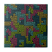 Trendy 80er Black Pattern Fliese (Vorderseite)