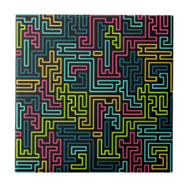 Trendy 80er Black Pattern Fliese