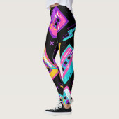 Trendy 80er Cassette Pattern Leggings (Links)