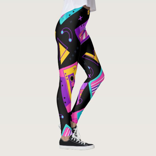 Trendy 80er Cassette Pattern Leggings (Rechts)