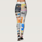 Trendy 80er Cassette Pattern Leggings (Rückseite)