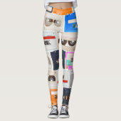 Trendy 80er Cassette Pattern Leggings (Vorderseite)