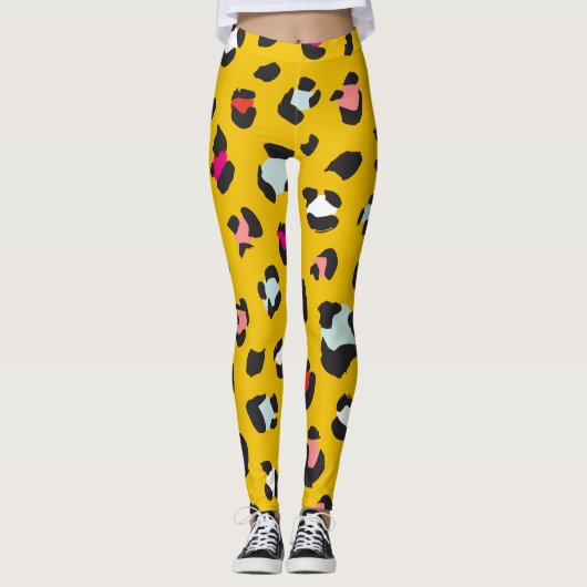 Trendy 80er Leopard Pattern Leggings (Vorderseite)