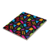 Trendy 80er Pattern Black Fliese (Seite)