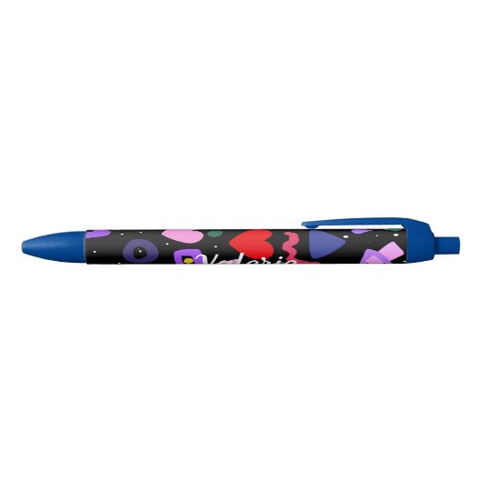 Trendy 80er Pattern Blue Ink Pen Kugelschreiber (Oberseite)