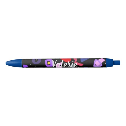 Trendy 80er Pattern Blue Ink Pen Kugelschreiber (Vorderseite)