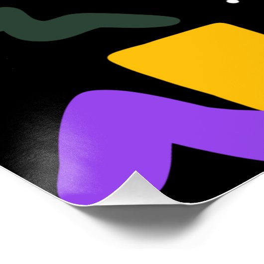 Trendy 80er Pattern Blue Ink Pen Poster (Ecke)