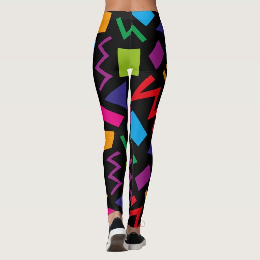 Trendy 80er Pattern farbenfrohe Leggings (Rückseite)