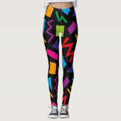 Trendy 80er Pattern farbenfrohe Leggings (Vorderseite)