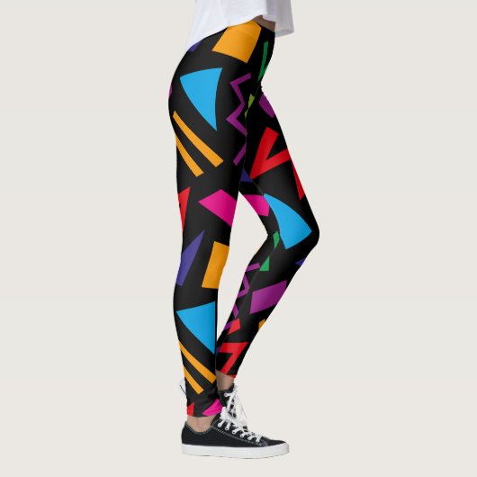 Trendy 80er Pattern farbenfrohe Leggings (Rechts)