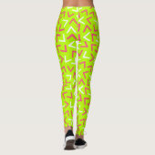 Trendy 80er Pattern Green Leggings (Rückseite)