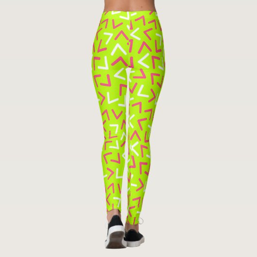 Trendy 80er Pattern Green Leggings (Rückseite)