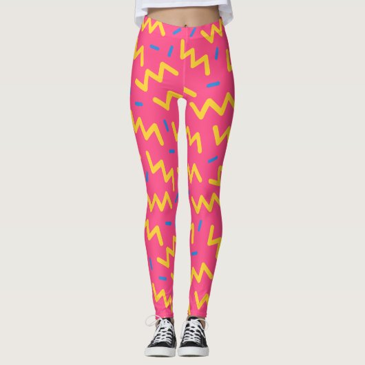 Trendy 80er Pattern Leggings (Vorderseite)