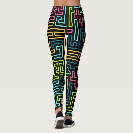 Trendy 80er Pattern Leggings (Rückseite)