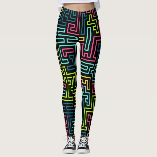 Trendy 80er Pattern Leggings (Vorderseite)