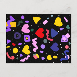 Trendy 80er Pattern Postkarte