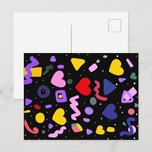 Trendy 80er Pattern Postkarte (Vorne/Hinten)