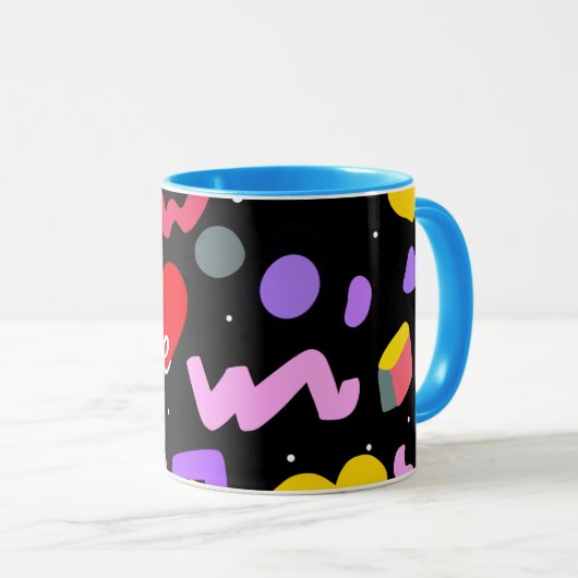 Trendy 80er Pattern Tasse (VorderseiteRechts)
