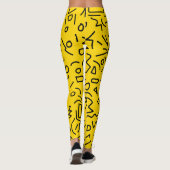 Trendy 80er Pattern Yellow Leggings (Rückseite)