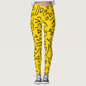 Trendy 80er Pattern Yellow Leggings (Vorderseite)