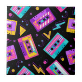 Trendy 80er Retro Cassette Pattern Fliese (Vorderseite)