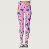 Trendy 80er Style Pink Leggings (Vorderseite)